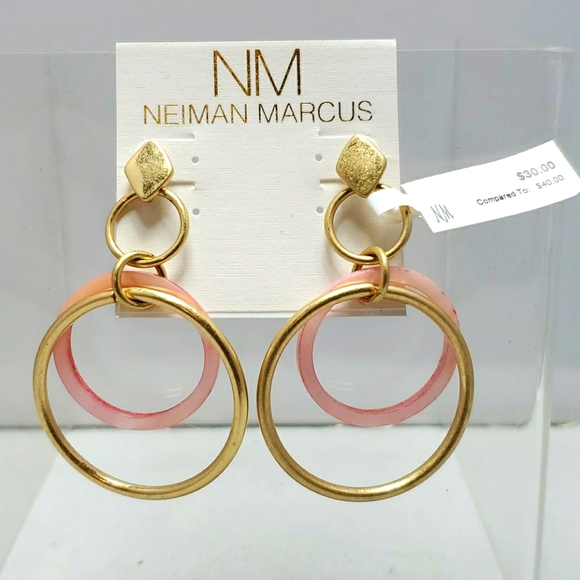Neiman Marcus Jewelry - Neiman marcus dangle earrings gold pink